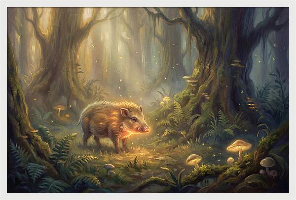 Pygmy Hog In Enchanted Forest