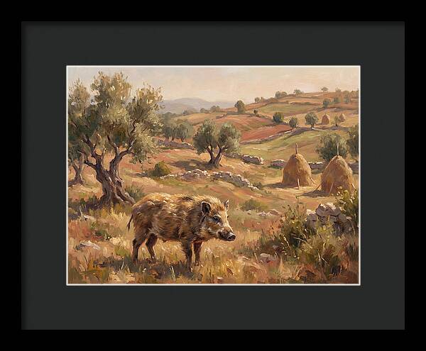 Pygmy Hog In Mediterranean Landscape