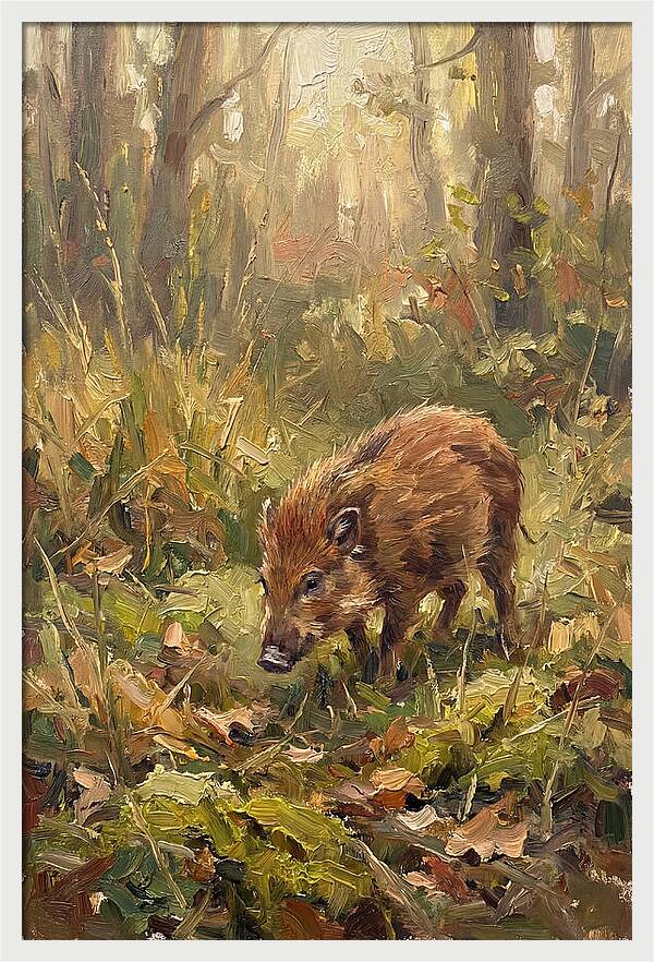 Pygmy Hog In The Forest
