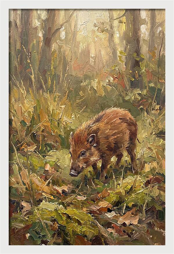 Pygmy Hog In The Forest