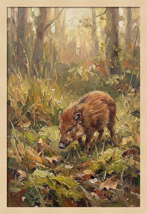Pygmy Hog In The Forest