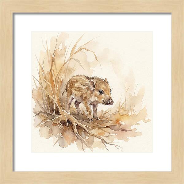Pygmy Hog In Watercolor
