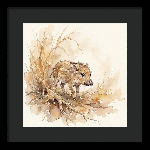 Pygmy Hog In Watercolor