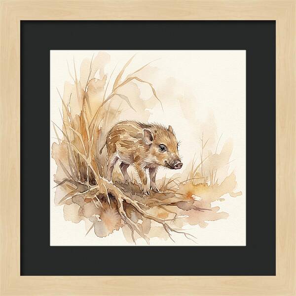 Pygmy Hog In Watercolor
