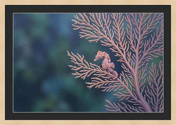 Pygmy Seahorse Camouflaged On Coral