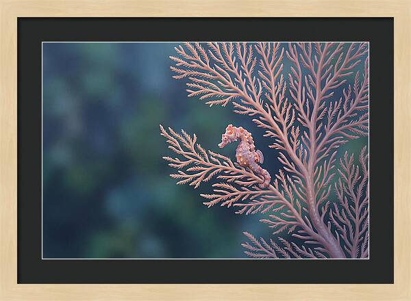 Pygmy Seahorse Camouflaged On Coral
