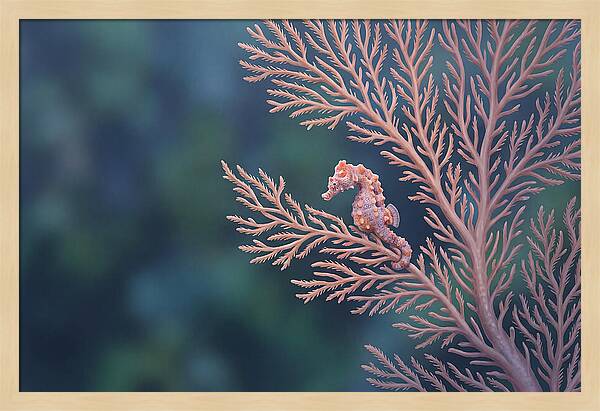 Pygmy Seahorse Camouflaged On Coral