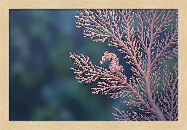 Pygmy Seahorse Camouflaged On Coral