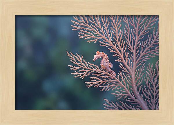 Pygmy Seahorse Camouflaged On Coral