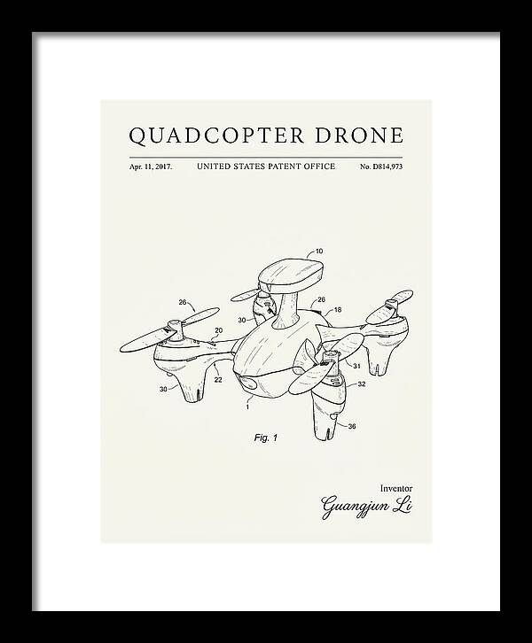 Quadcopter Drone Minimalist Patent Usd814973s1