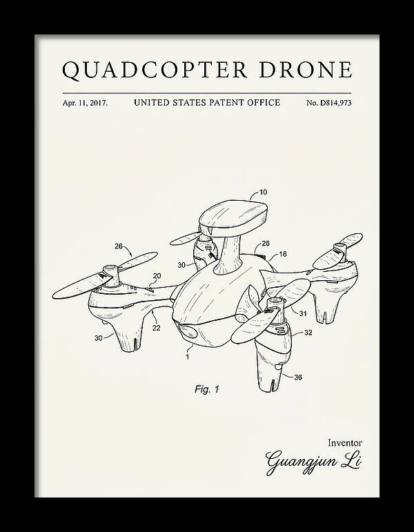 Quadcopter Drone Minimalist Patent Usd814973s1