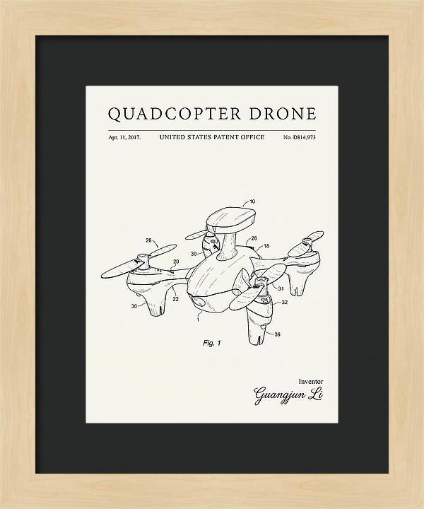 Quadcopter Drone Minimalist Patent Usd814973s1