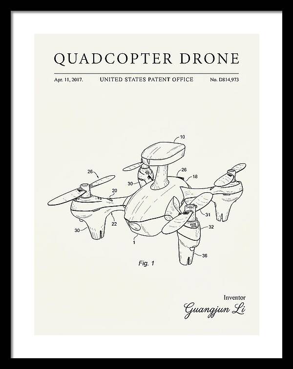 Quadcopter Drone Minimalist Patent Usd814973s1