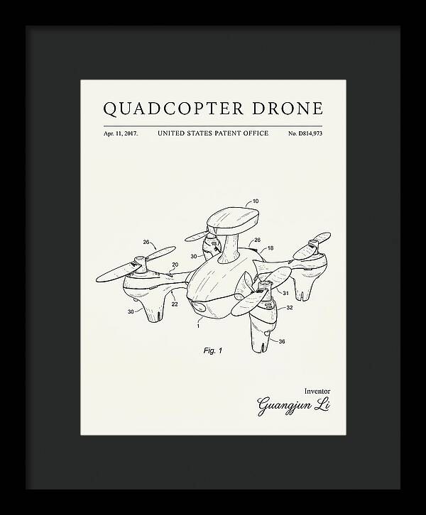 Quadcopter Drone Minimalist Patent Usd814973s1