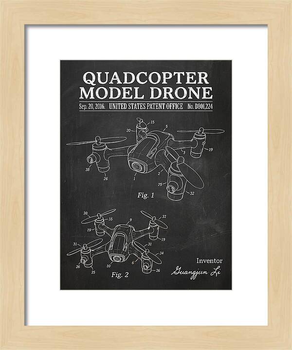Quadcopter Model Drone Chalkboard Patent Usd801224s1