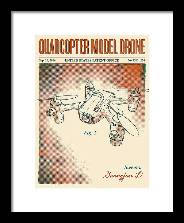 Quadcopter Model Drone Retro Patent Usd801224s1