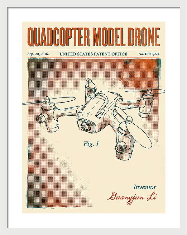 Quadcopter Model Drone Retro Patent Usd801224s1
