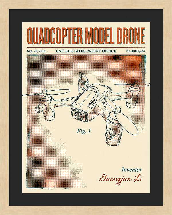 Quadcopter Model Drone Retro Patent Usd801224s1