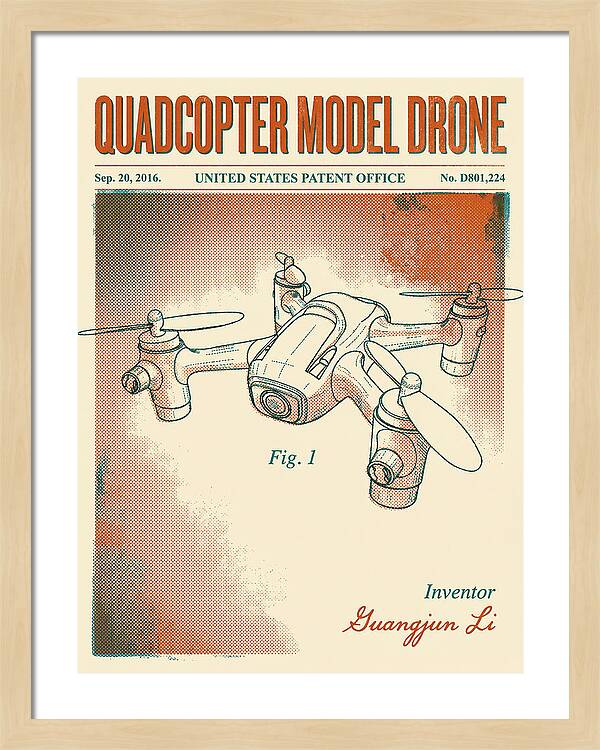 Quadcopter Model Drone Retro Patent Usd801224s1
