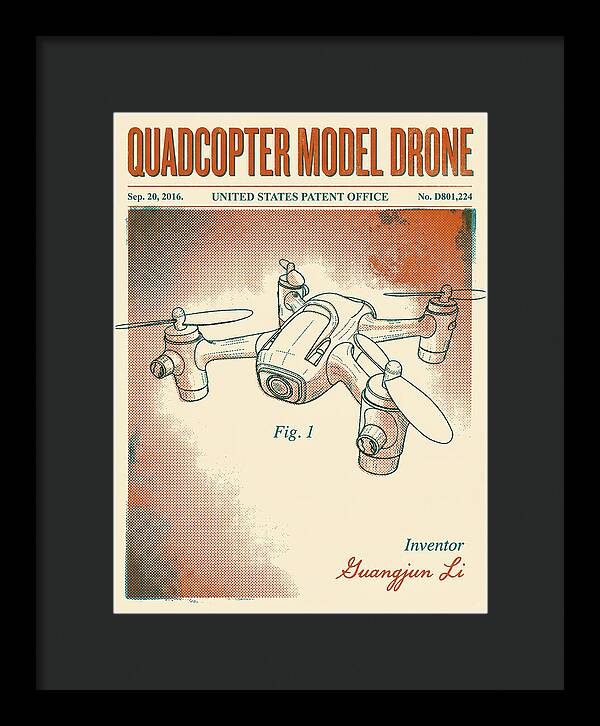 Quadcopter Model Drone Retro Patent Usd801224s1