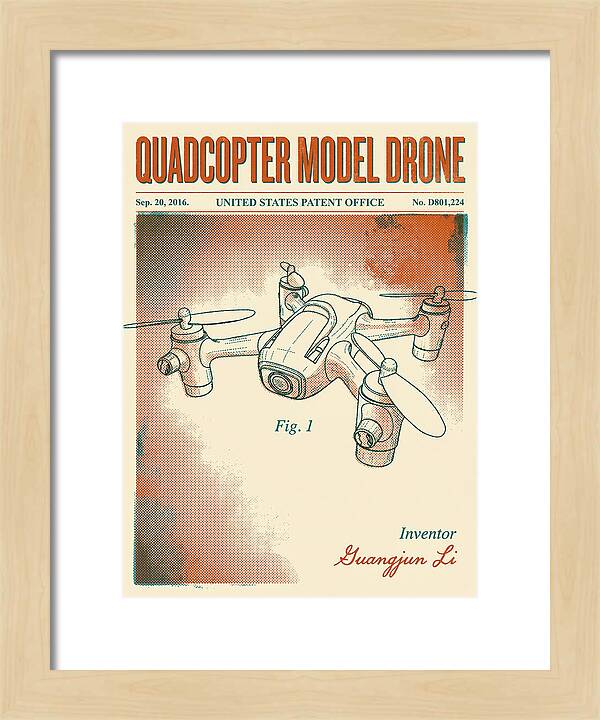 Quadcopter Model Drone Retro Patent Usd801224s1