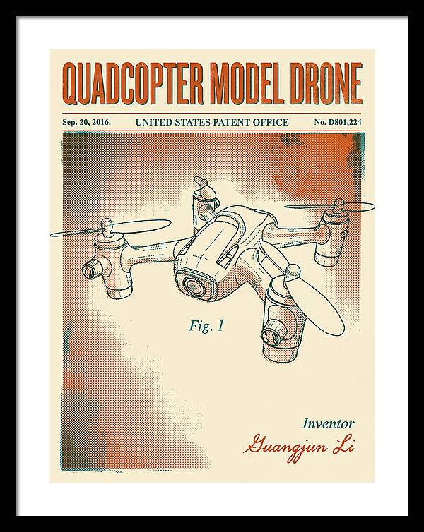 Quadcopter Model Drone Retro Patent Usd801224s1
