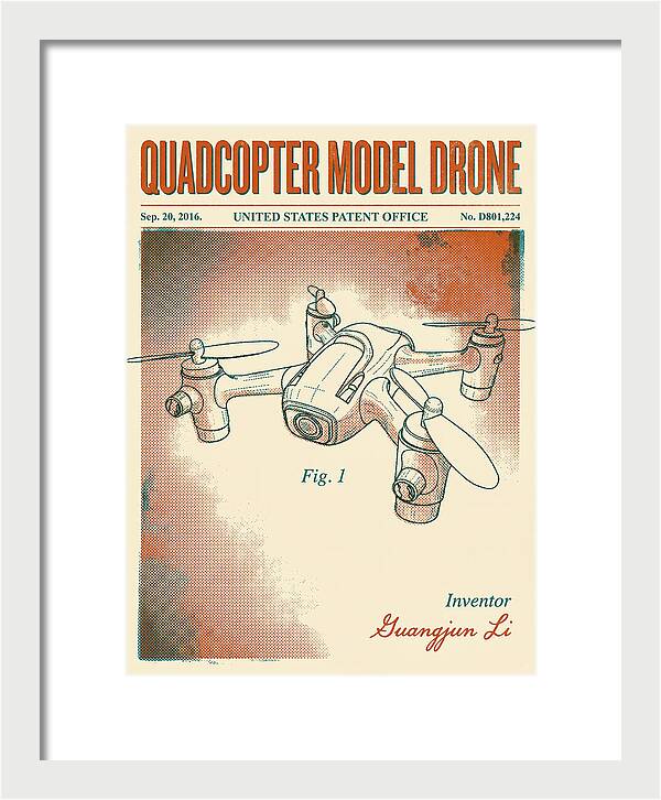 Quadcopter Model Drone Retro Patent Usd801224s1