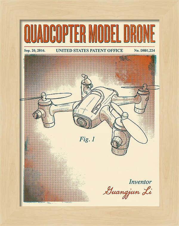 Quadcopter Model Drone Retro Patent Usd801224s1