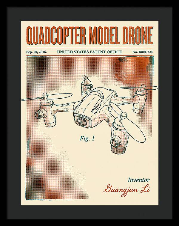 Quadcopter Model Drone Retro Patent Usd801224s1