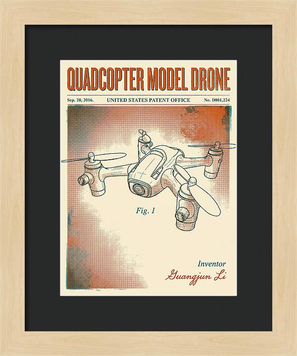 Quadcopter Model Drone Retro Patent Usd801224s1
