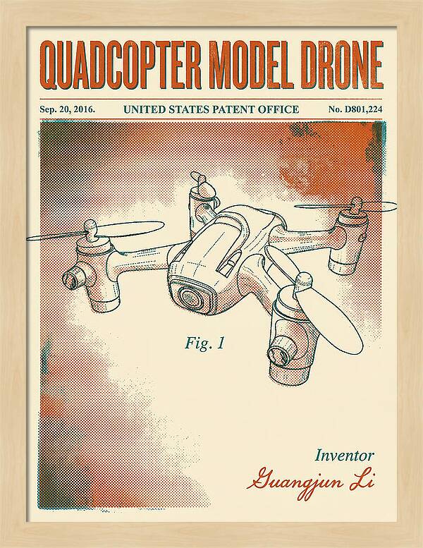 Quadcopter Model Drone Retro Patent Usd801224s1