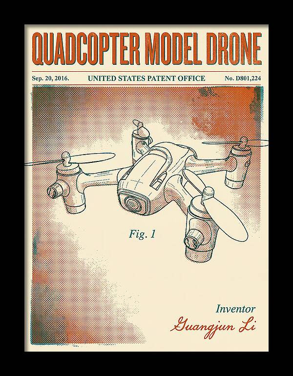Quadcopter Model Drone Retro Patent Usd801224s1