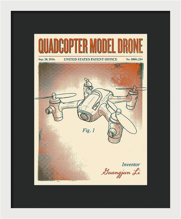 Quadcopter Model Drone Retro Patent Usd801224s1