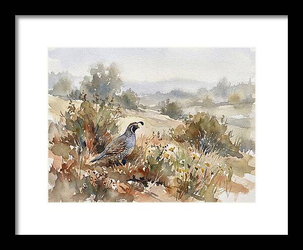 Quail In Serene Landscape