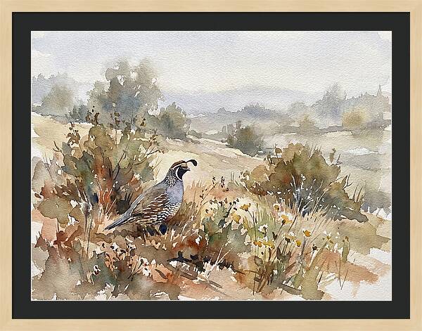 Quail In Serene Landscape