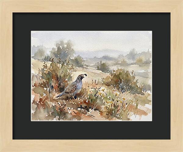 Quail In Serene Landscape