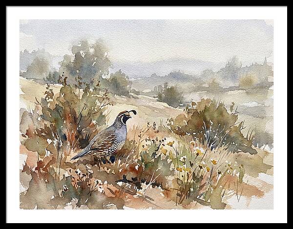 Quail In Serene Landscape
