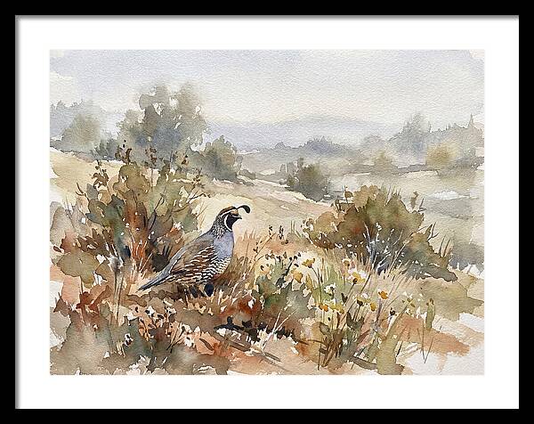 Quail In Serene Landscape