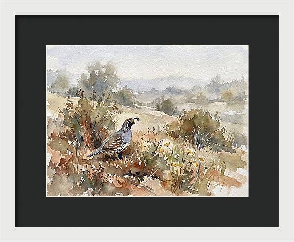 Quail In Serene Landscape
