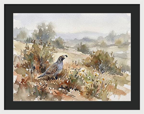 Quail In Serene Landscape
