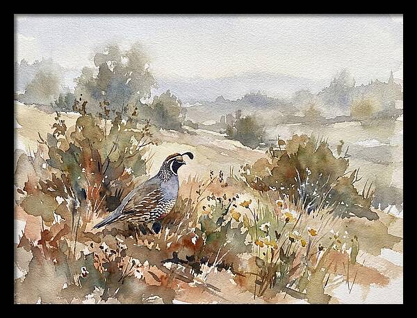 Quail In Serene Landscape