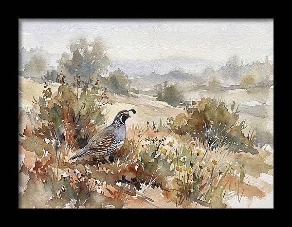 Quail In Serene Landscape