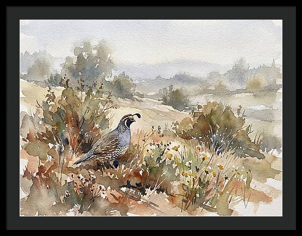 Quail In Serene Landscape