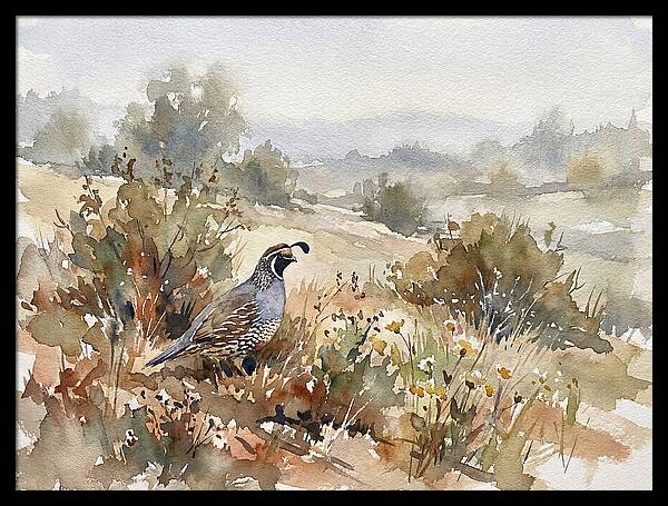 Quail In Serene Landscape