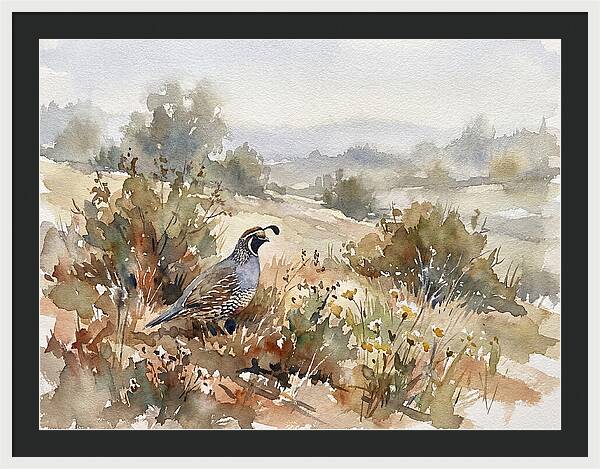 Quail In Serene Landscape