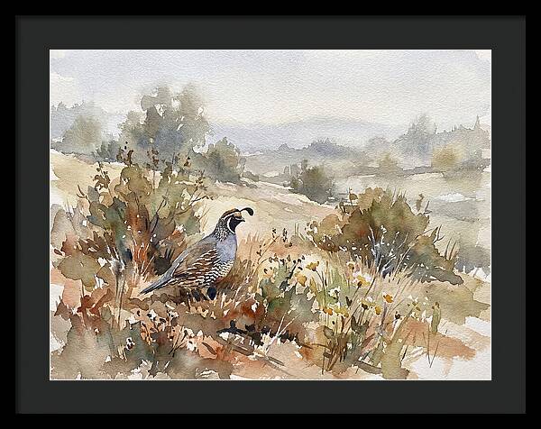 Quail In Serene Landscape