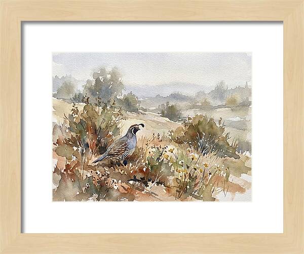 Quail In Serene Landscape