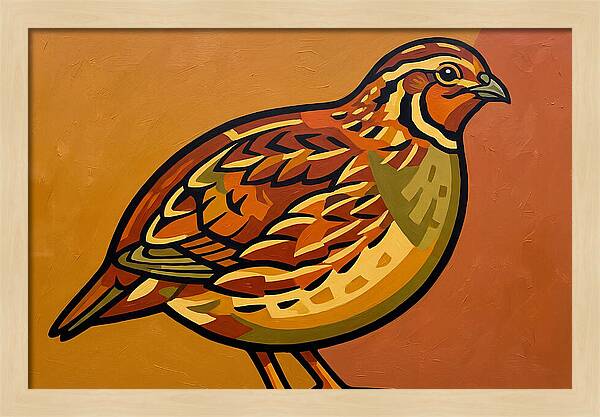 Quail In Vibrant Colors