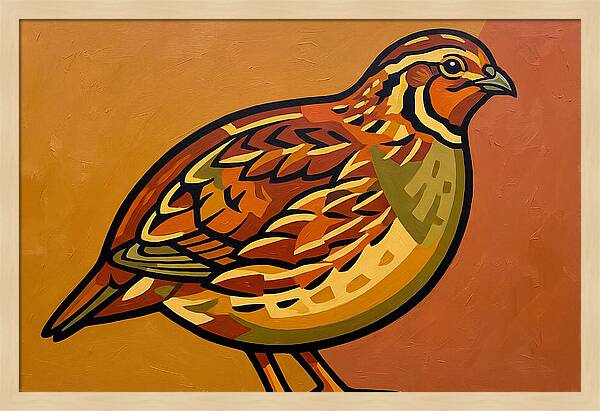 Quail In Vibrant Colors