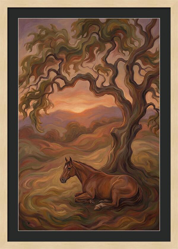 Quarter Horse At Rest Under Old Oak Tree